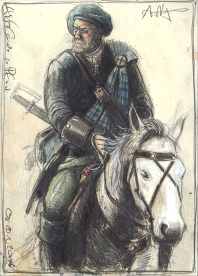 Highlander on horse 