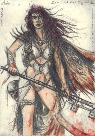 Two-handed ax female warrior II.