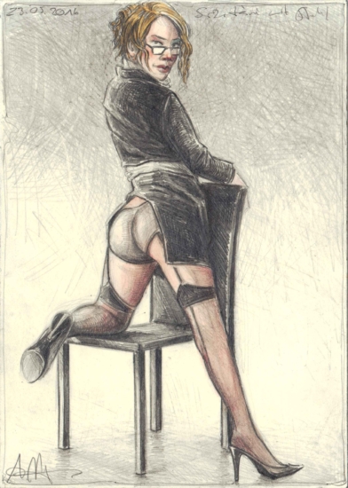 Miss Secretary with Chair