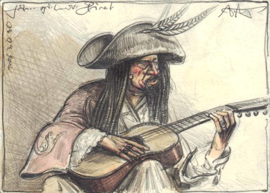 Guitar playing pirat