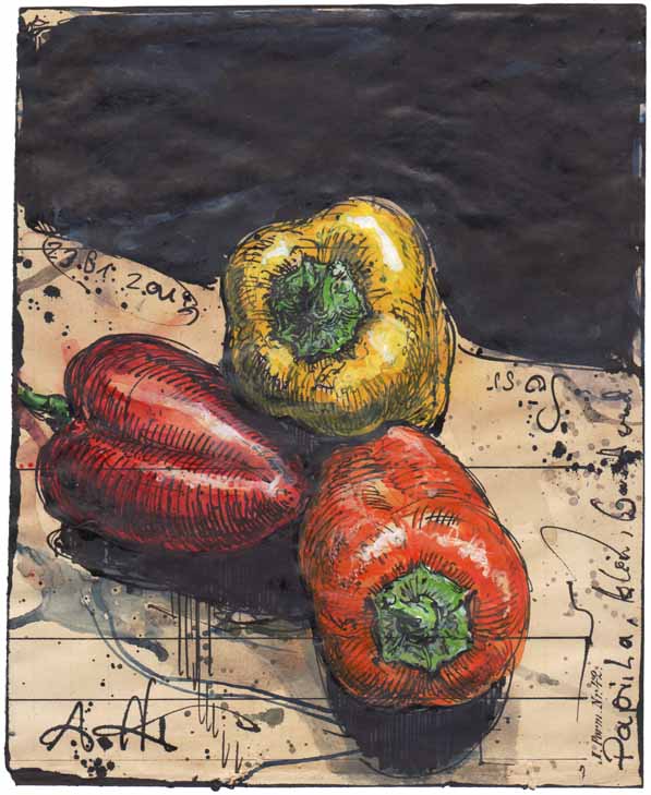 Paprika, small, colored and sweet