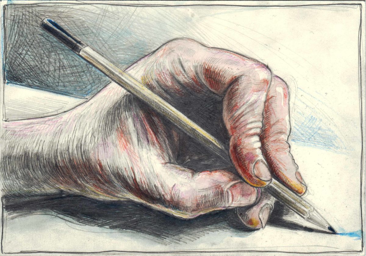 Left hand drawing I. Noßmann Daily Works