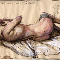 Lying Nude with red feather boa Lying Nude with red feather boa