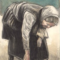 Old Farmer wife on the field